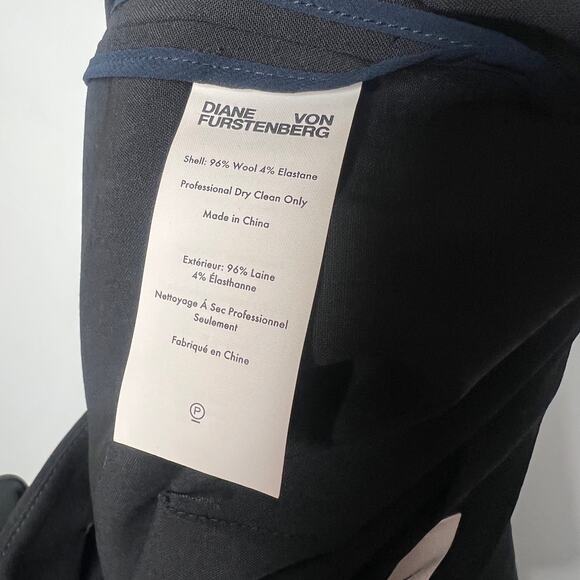 Diane von Furstenberg DVF Black Wool Side Knot Wrap Skirt Size 6 - Picture 6 of 8